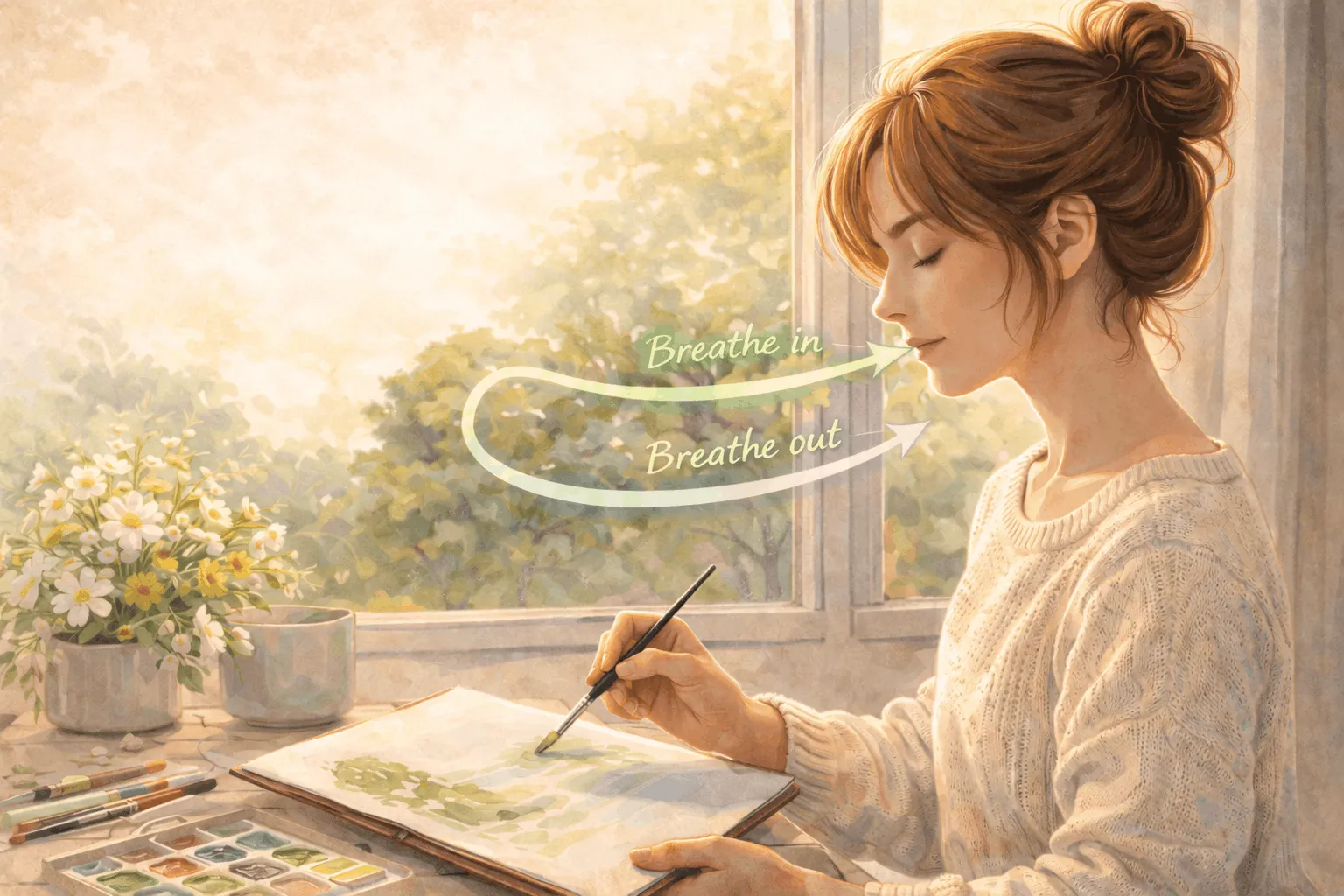 Breath + brush rhythm