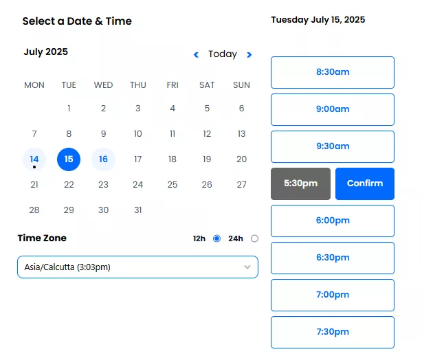 Calendar scheduling preview