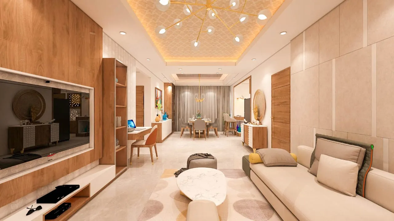 Confident real estate agent presents modern home to elated family, sealing the deal with a smile.