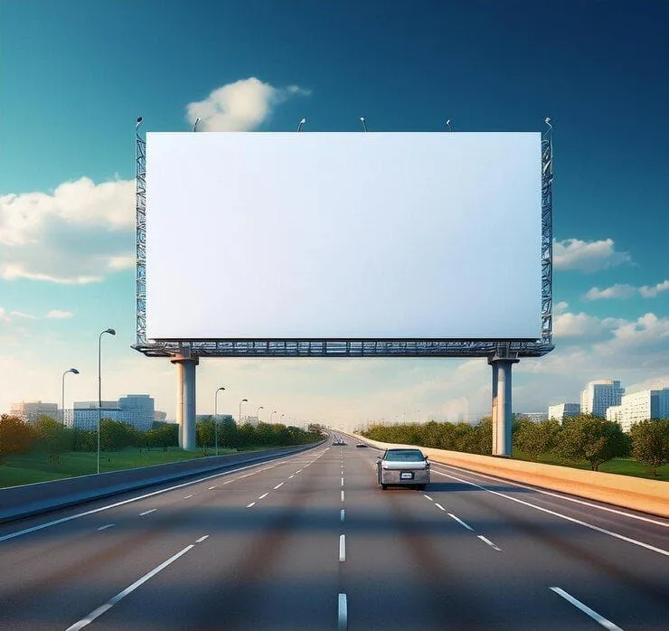 Large city billboard at night
