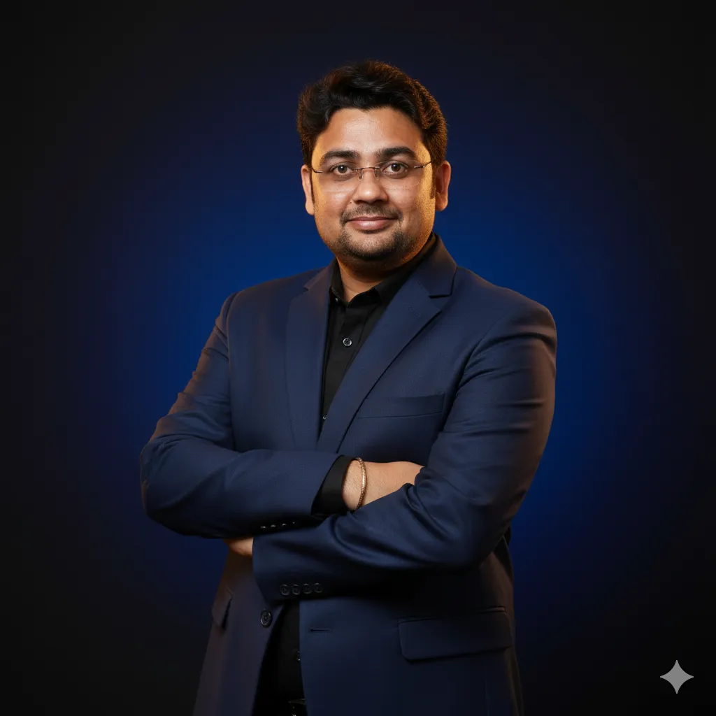 Confident young professional woman enjoying a coffee break in a modern office environment.