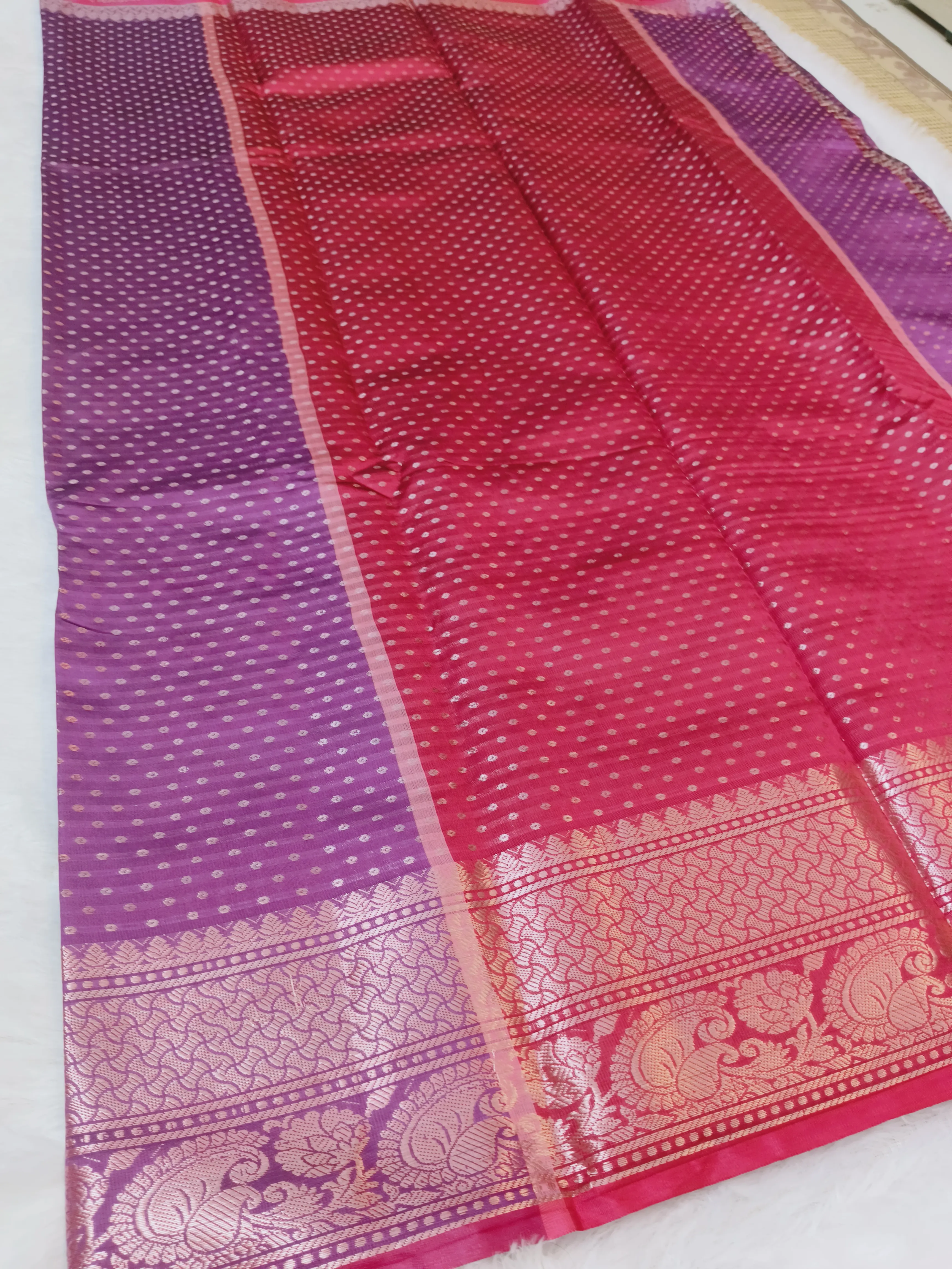 Rose Georgette saree with subtle shimmer