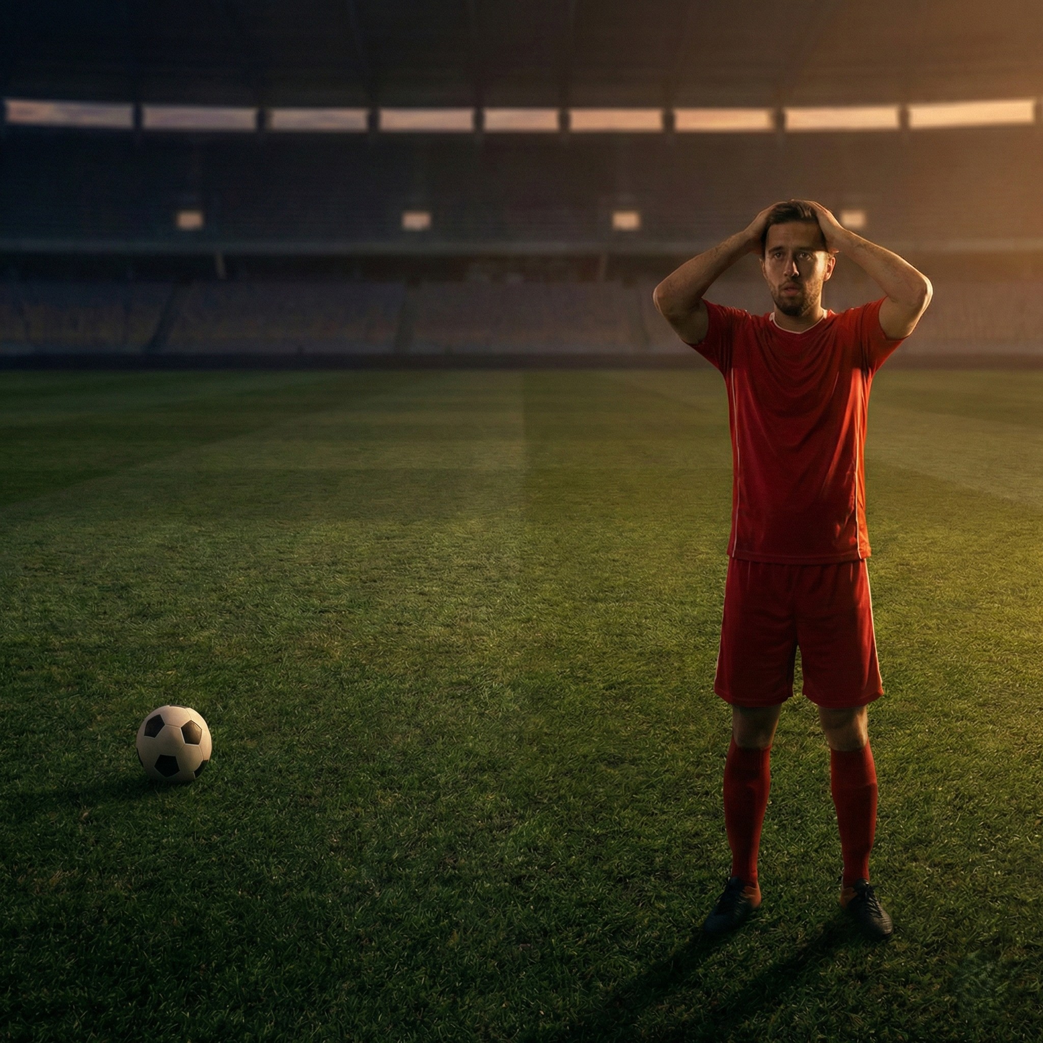 Confused football player